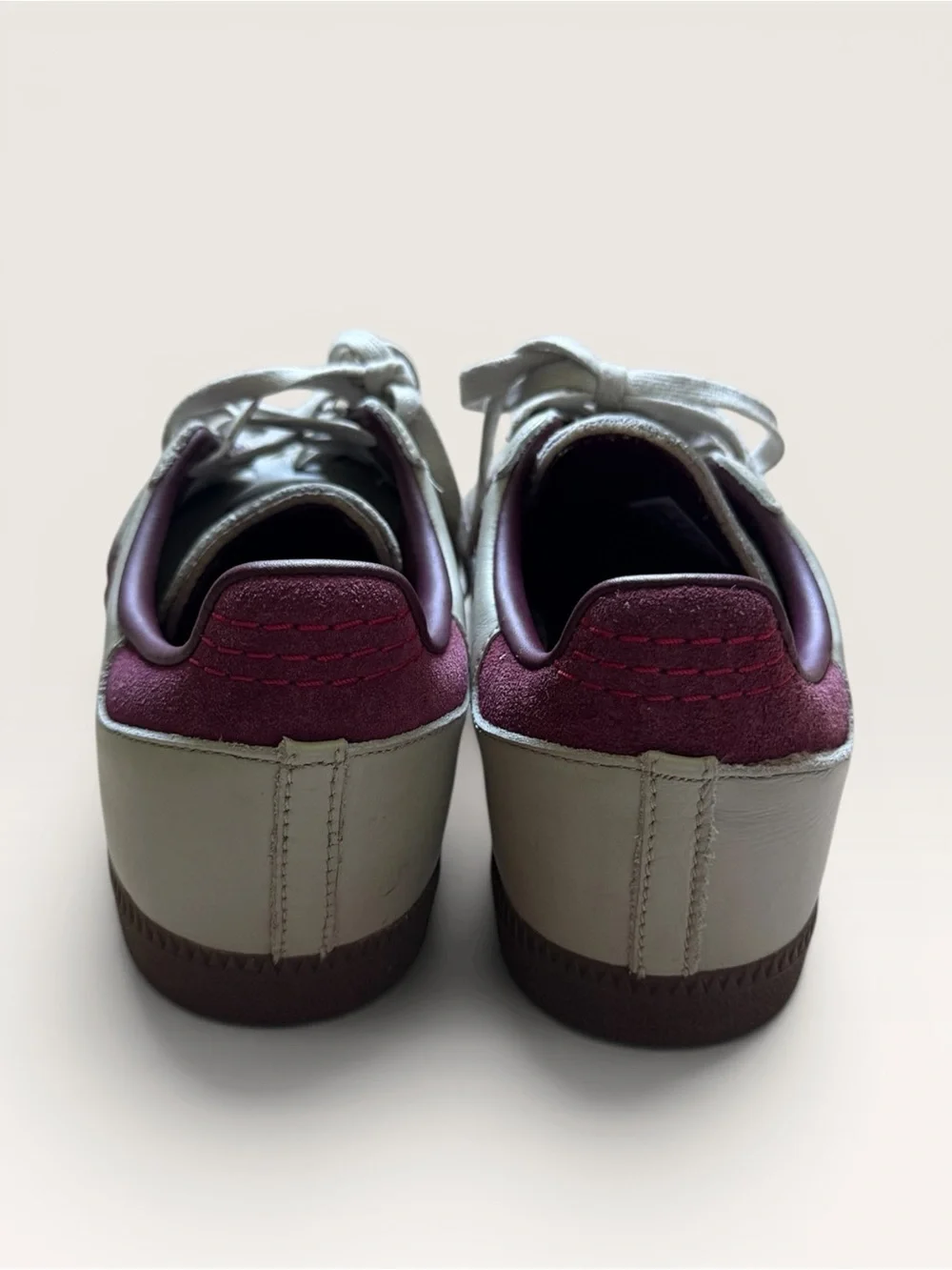 Adidas Samba OG Burgundy Grey Leather Sneakers EU 42 Men 8.5 Women 9.5